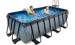 EXIT Stone pool 400x200x122cm with filter pump - grey
