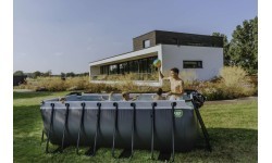 EXIT Stone pool 400x200x122cm with filter pump - grey