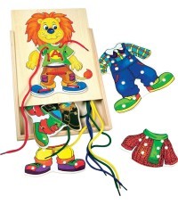 Wooden lacing set Dress the Lion, 3+