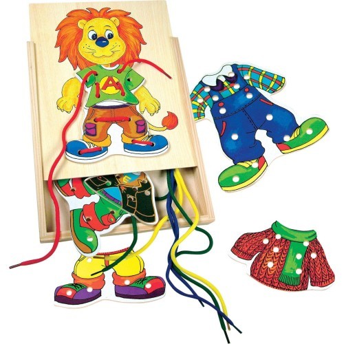 Wooden lacing set Dress the Lion, 3+