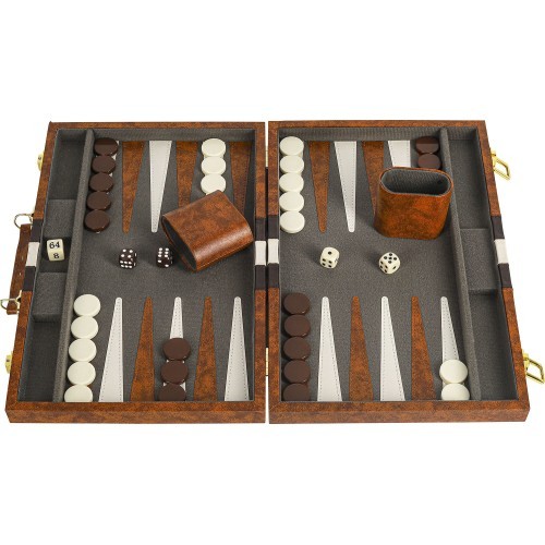 Backgammon Case Brown 46x28cm