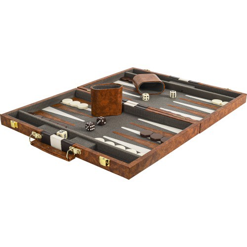 Backgammon Case Brown 46x28cm