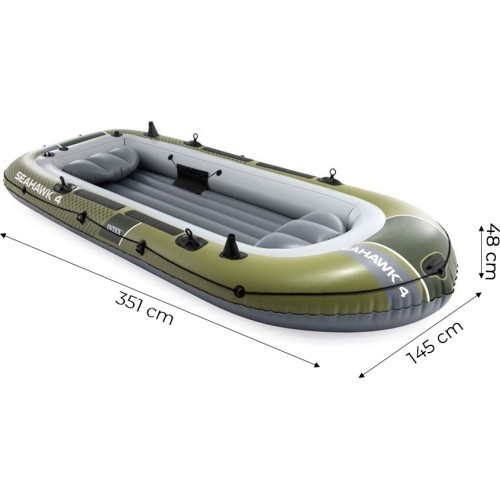 Надувная лодка Intex Seahawk 4 на 4 человека, насос, 2 весла, 66334