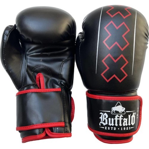 Buffalo Outrage bokso pirštinės, juodos ir raudonos, 10 oz