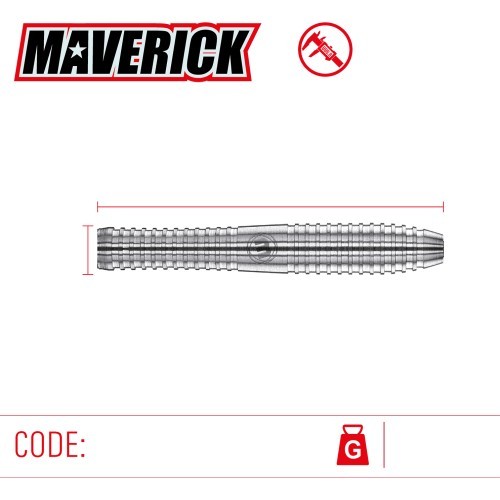 Дротики Winmau Maverick, 80% вольфрам, стальной наконечник, 24 г
