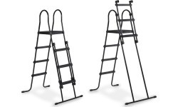 Бассейн EXIT Stone ø427x122 см с фильтр-насосом и лестницей – серый