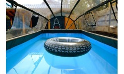 Бассейн EXIT Black Leather 400x200x100 см с песочным фильтр-насосом и куполом, чёрный