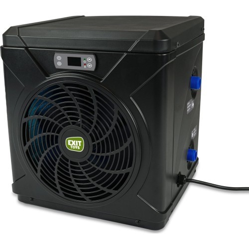 EXIT Black Leather pool 540x250x122cm with sand filter pump and dome and heat pump - black