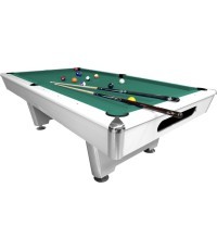 Billiard Table, Pool, Triumph Plus, 8 ft., Matt White, 8 ft., Club Cloth yellow green