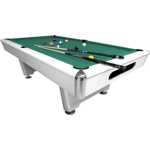 Billiard Table, Pool, Triumph Plus, 8 ft., Matt White, 8 ft., Club Cloth yellow green