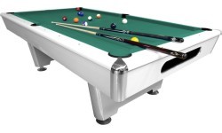 Бильярдный стол Triumph Plus, Pool, 8 ft, матовый белый, сукно Club Cloth жёлто-зелёное
