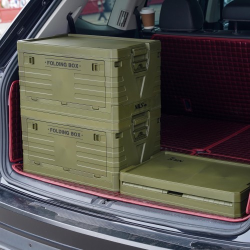 NCB4004 FOLDING CAMPING BOX WITH LID GREEN 50L NILS CAMP