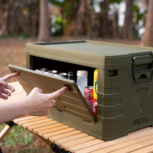 NCB4004 FOLDING CAMPING BOX WITH LID GREEN 50L NILS CAMP