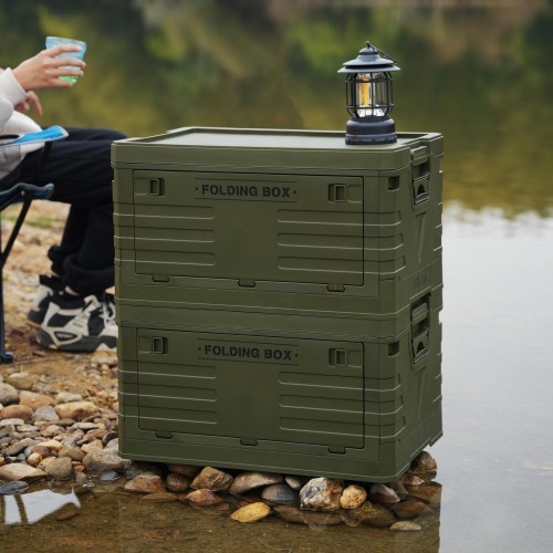 NCB4004 FOLDING CAMPING BOX WITH LID GREEN 50L NILS CAMP