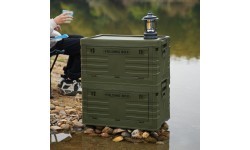 NCB4004 FOLDING CAMPING BOX WITH LID GREEN 50L NILS CAMP
