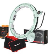 Magnetinis lankas Hula Hoop HHM13 su svareliu, skaitikliu HMS ir juosmens diržu BR163, žalias