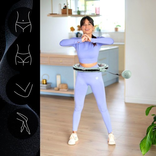 Magnetinis lankas Hula Hoop HHM13 su svareliu, skaitikliu HMS ir juosmens diržu BR163, žalias