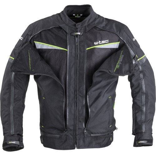 Vyriška motociklininko striukė W-TEC Progair - Juoda-fluo