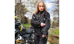 Moteriška motociklininkų striukė W-TEC Progair Lady - Juoda-fluo