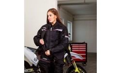 Moteriška motociklininkų striukė W-TEC Progair Lady - Juoda-fluo
