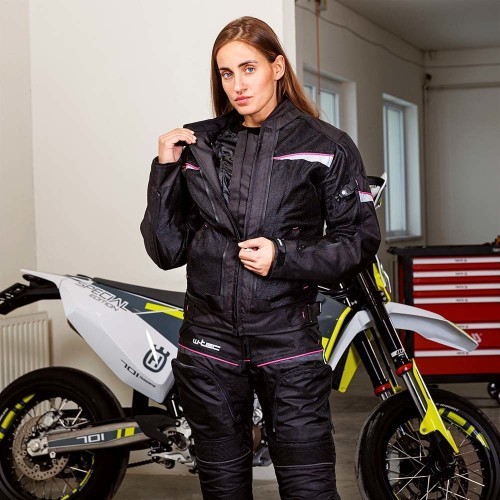 Women’s Motorcycle Jacket W-TEC Progair Lady - Black-Fluo