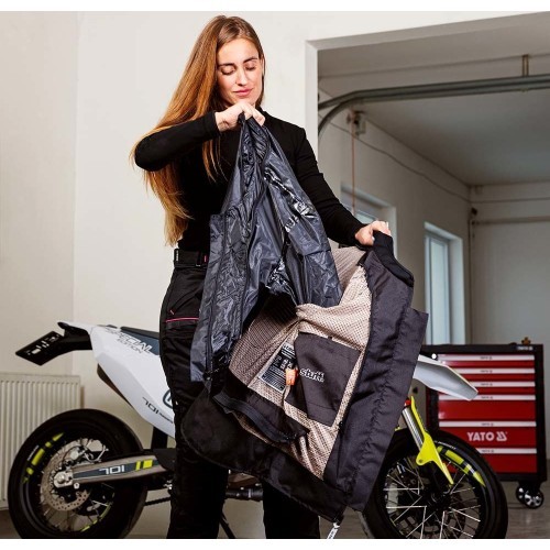 Moteriška motociklininkų striukė W-TEC Progair Lady - Juoda-fluo