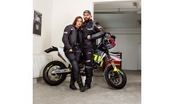 Moteriška motociklininkų striukė W-TEC Progair Lady - Juoda-fluo