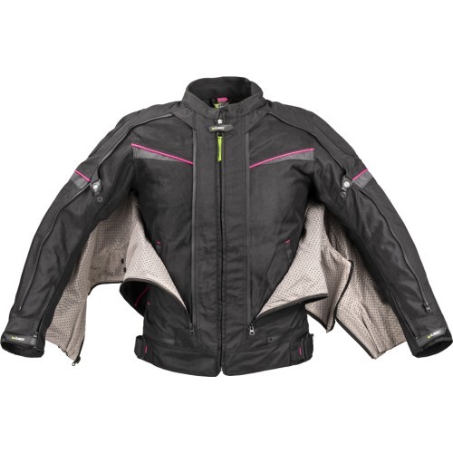 Moteriška motociklininkų striukė W-TEC Progair Lady - Juoda-fluo