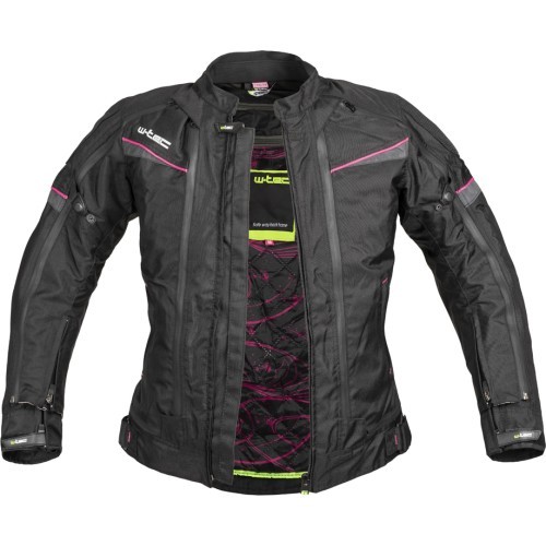 Moteriška motociklininkų striukė W-TEC Progair Lady - Juoda-fluo