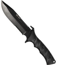 Чёрный боевой нож G10 с нейлоновым чехлом