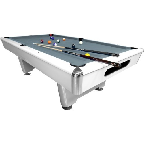 Billiard Table, Pool, Triumph Plus, 8 ft., Matt White, 8 ft., Club Cloth yellow green
