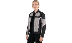 Moteriška vasarinė motociklininko striukė W-TEC Mirelia - Juoda-pilka-fluo
