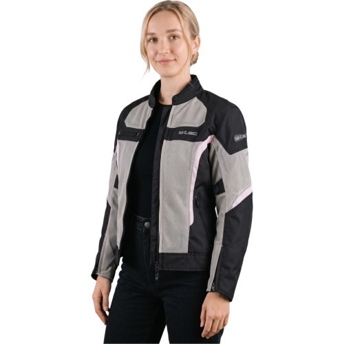 Moteriška vasarinė motociklininko striukė W-TEC Mirelia - Juoda ir pilka