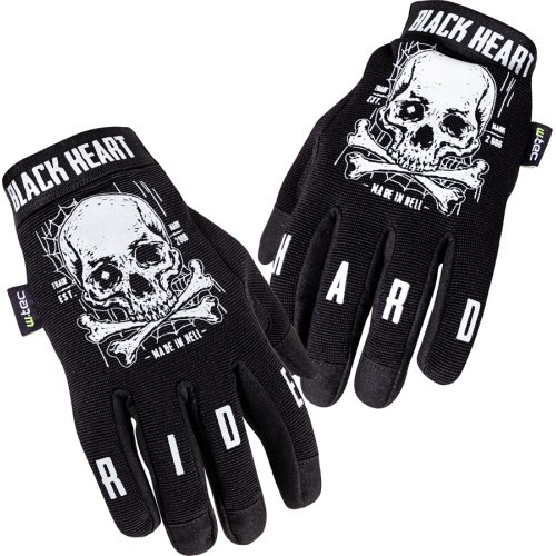 Moto pirštinės W-TEC Web Skull - Juoda