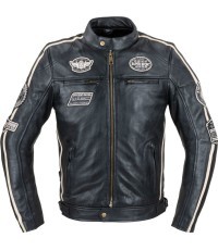 Vyriška odinė striukė W-TEC Makso - Black with Patches