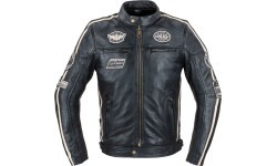 Мужская кожаная куртка W-TEC Makso - Black with Patches