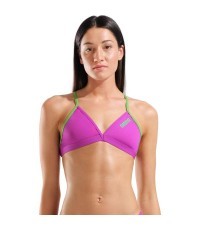 Женский плавательный топ Team Tie Back, Very Fuchsia-Team Green, 34 - 960