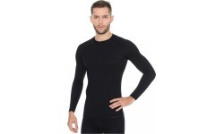 Мужская термофутболка Brubeck Active Wool черная - Чёрный