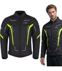 Vyriška vasarinė motociklininko striukė W-TEC Mirelio - Juoda-fluo