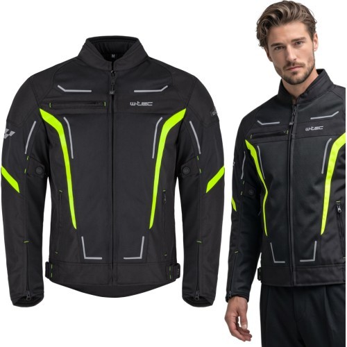 Vyriška vasarinė motociklininko striukė W-TEC Mirelio - Juoda-fluo