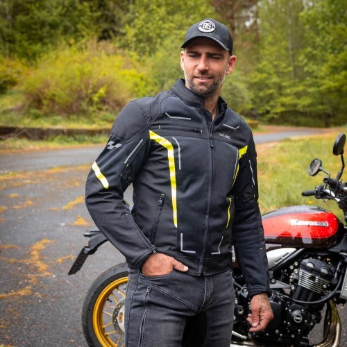 Men’s Summer Motorcycle Jacket W-TEC Mirelio - Black and grey