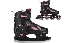 NH382 2IN1 ENZO ROLLER SKATES WITH NILS EXTREME HOCKEY BLADE - Beige 