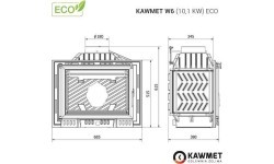 Ketaus įdėklas židiniui KAWMET W6 10,1 kW ECO