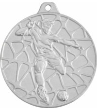 Medal E11 Football - 50 mm - Silver