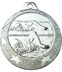Медаль IL178 Плавание - 40 мм - Серебристый