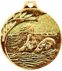NP10 Swimming Medal - 40 mm - Gold