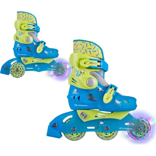 Children’s Rollerblades WORKER TriGo Skate LED – with Light-Up Wheels - Blue