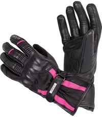 Женские кожаные мотоперчатки W-TEC Pocahonta - Pink-Black