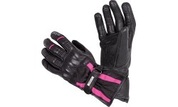 Женские кожаные мотоперчатки W-TEC Pocahonta - Pink-Black
