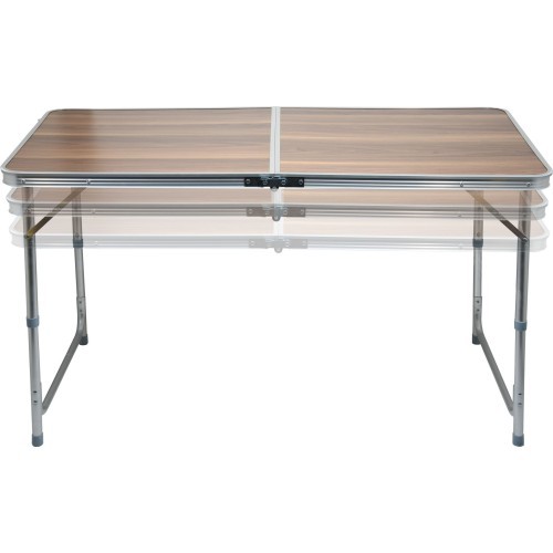 Sulankstomas turistinis stalas Cattara Double – rudas